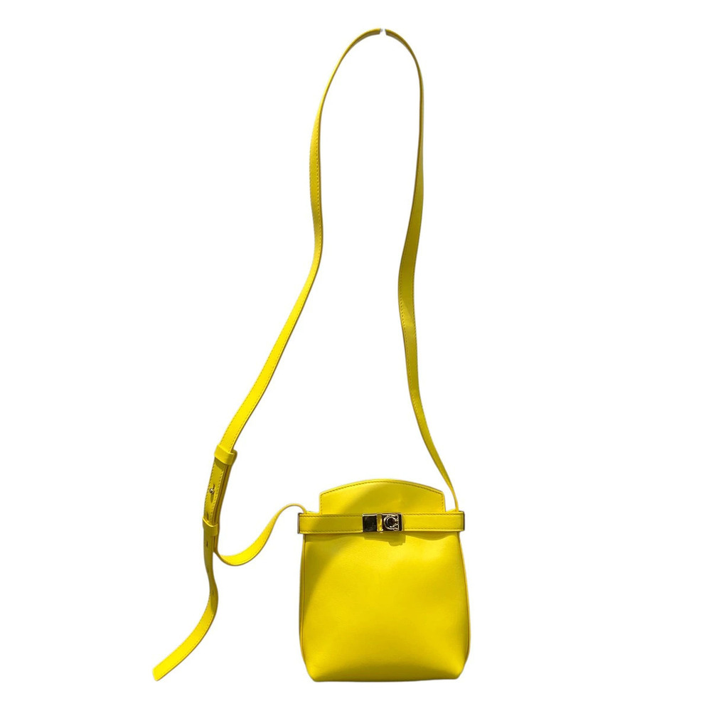 Salvatore Ferragamo Gancini Leather Crossbody Bag Yellow